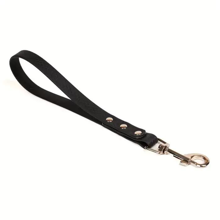 Laisse courte pour chien, poignée de circulation imperméable Biothane de 3/5 pouces de large, laisse