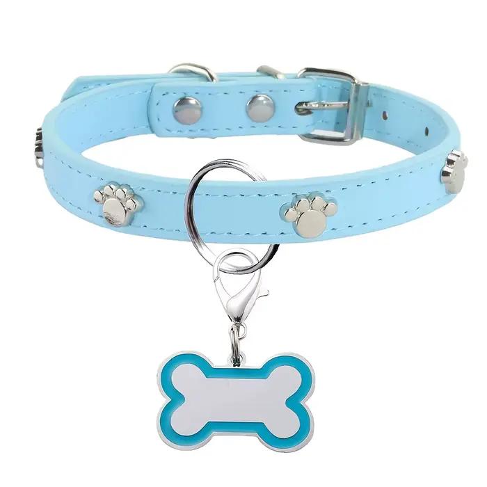 Collier pour chien gravé avec nom et numéro de téléphone, collier ajustable personnalisé pour chiot,