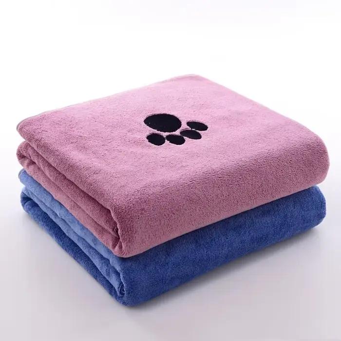 Serviettes pour chiens très absorbantes, en microfibre respirante, pour toilettage des animaux de co