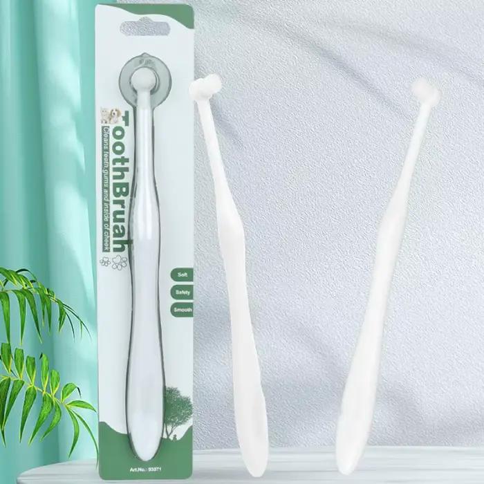Brosse à dents pour animaux de compagnie, mini tête, livres de dents, poils confortables, soins bucc