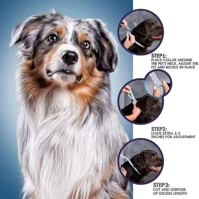 Collier de Protection Rétractable pour Animaux de Compagnie, Accessoire Anti-puces, Tiques, Antipara