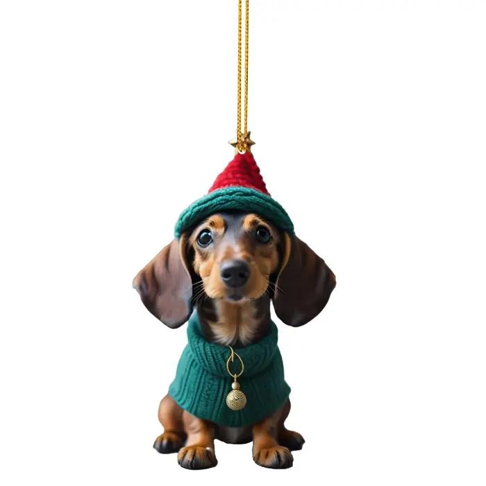 Ornements de Noël de chien mignon de dessin animé