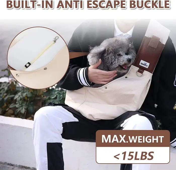 Wakytu Porte-chien pour petits chiens, porte-chien avant réversible avec sangle réglable, sac Papoos