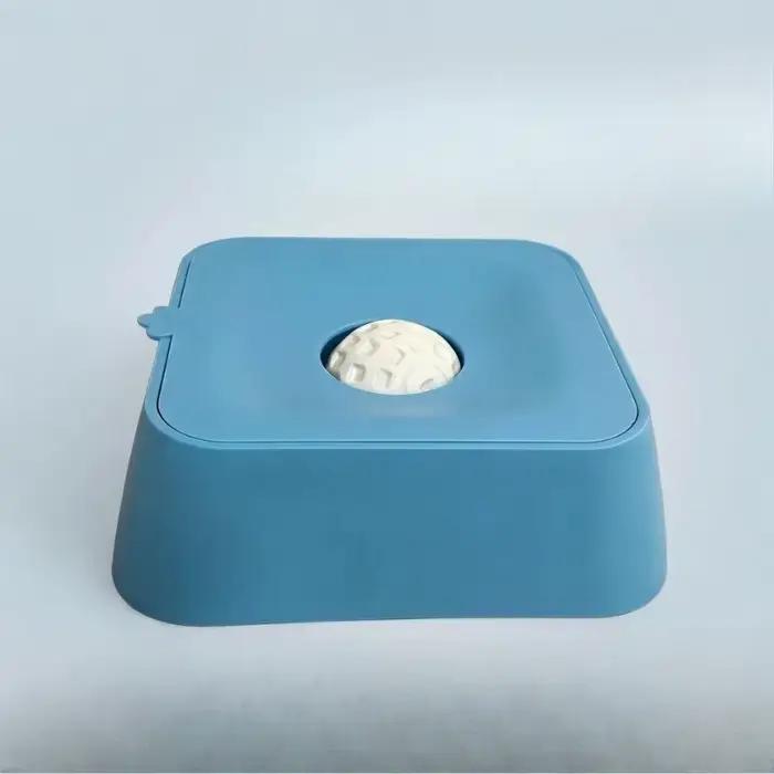 Bol carré anti-déversement pour animaux de compagnie, gamelle à léchage lent, durable et universelle