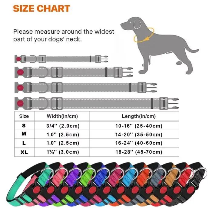 Collier Réfléchissant Réglable pour Chien, Sangle de Sécurité en Nylon Respirante et Douce Anti-Traction pour l'Entraînement