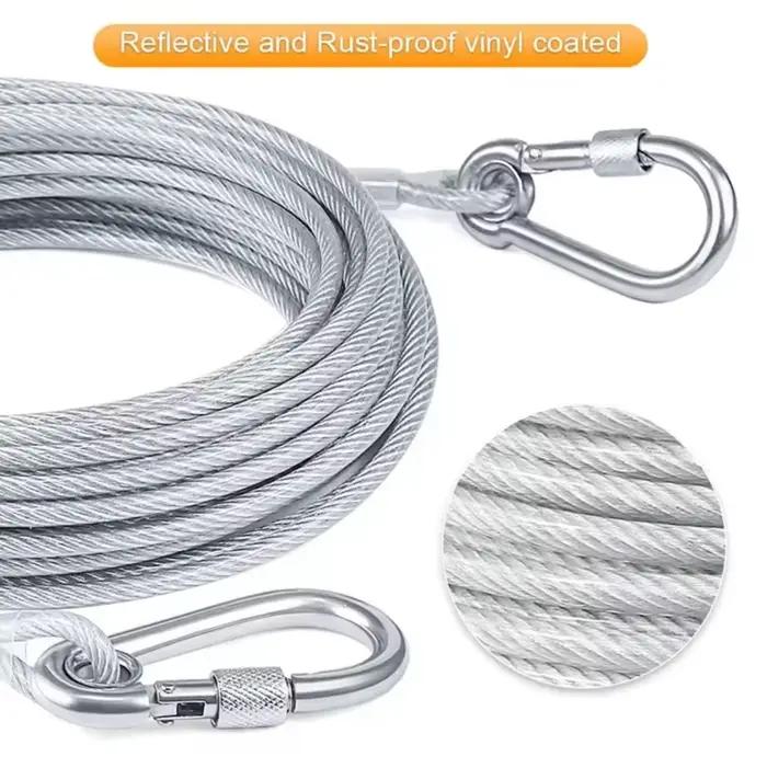Laisse de câble d'arrimage pour chien à Double tête