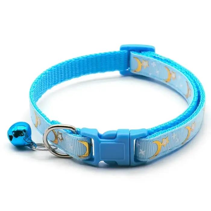 Accessoires pour chiens collier de chien réglable étoiles de lune de dessin animé avec cloche