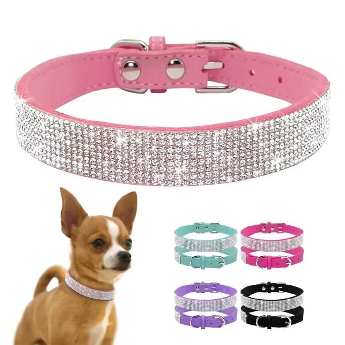 Collier pour chien cristal paillettes strass colliers pour animaux de compagnie en alliage de Zinc