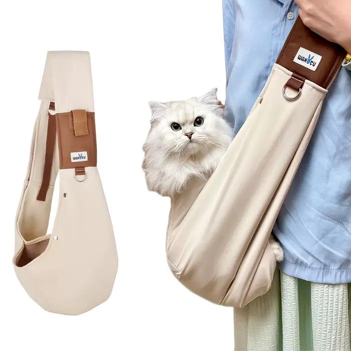 Wakytu Porte-chien pour petits chiens, porte-chien avant réversible avec sangle réglable, sac Papoos