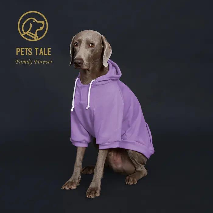 Sweat à capuche pour chien de couleur unie avec poche