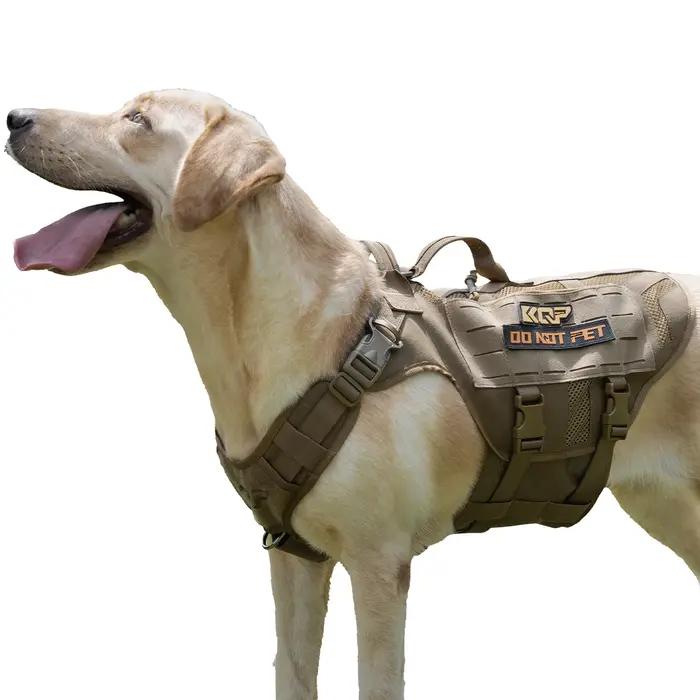 Harnais tactique réglable KQP anti-traction pour chien
