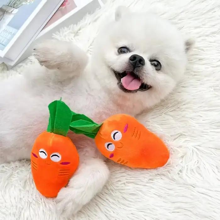 Jouets à mâcher grinçants en peluche indestructibles