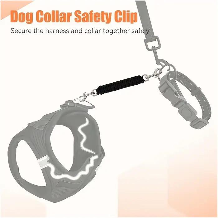 Clip de sécurité pour collier de chien, double extrémité réglable, connecteur anti-traction, sangle de sécurité pour harnais, pour chiots, chatons, chiens de petite et moyenne taille, pour la promenad