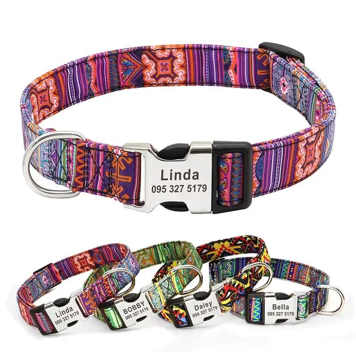 Collier personnalisé pour chien et chat, petit, moyen et grand, nom gravé personnalisé, identificati