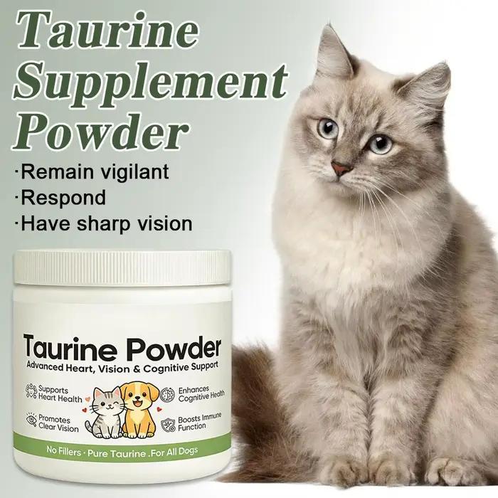 1/2/3 pièces 200g Poudre de Taurine Paw VitaTtaurine – Complément pour Chiens et Chats – Soutient la Santé Cardiaque et la Vision – Bien-être Quotidien