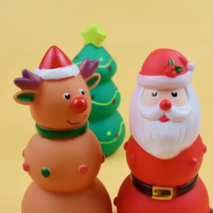 Jouets à mâcher grinçants pour animaux de compagnie sur le thème de Noël