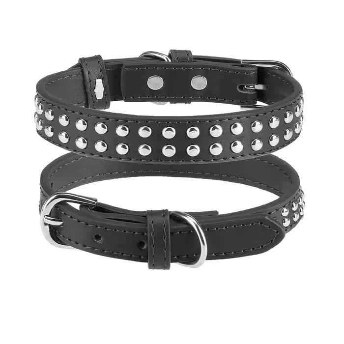 Collier anti-morsure pour chien, collier pour animaux de compagnie robuste avec rivets pour chiens g