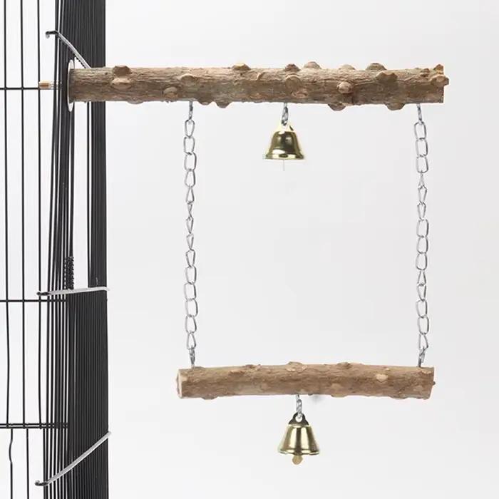 Poteau de support pour perroquet en bois de poivre, jouet Double couche pour oiseau, peau de tigre,