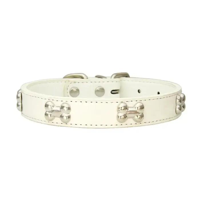 Colliers durables en cuir d'os pour chien