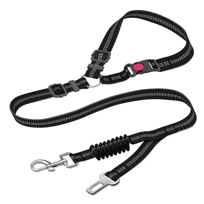 Ceinture de sécurité de voiture pour chien réglable et robuste – Grande corde de Traction pour chien