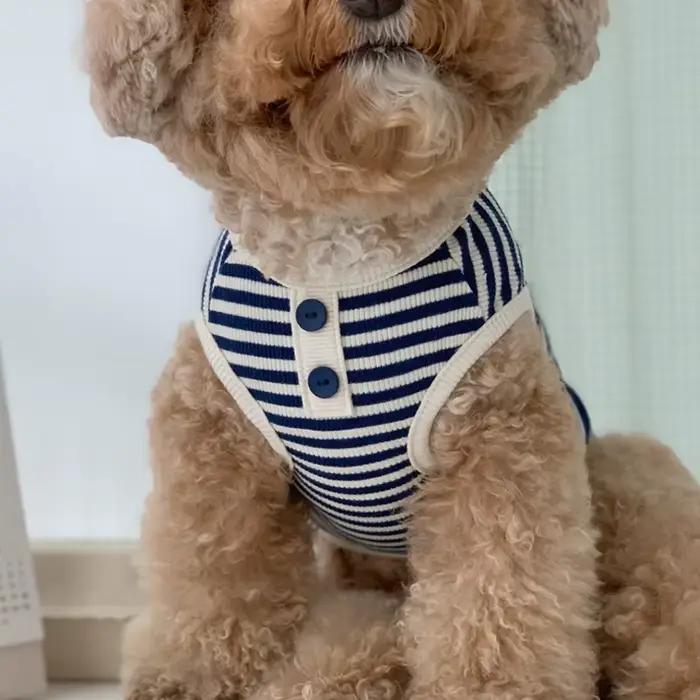 Nouveau chien de compagnie rayé sweat chien vêtements pour petits chiens chiot vêtements d'été doux