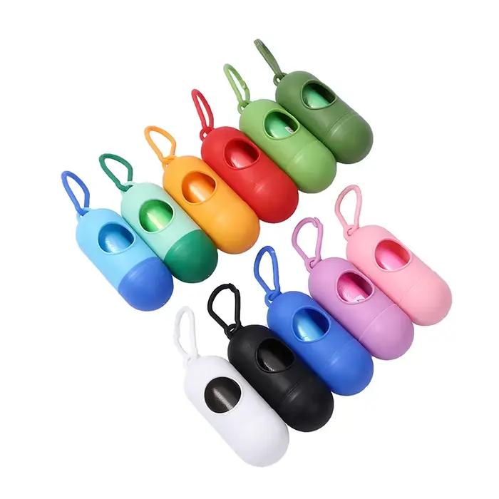 Distributeur de Sacs à Déchets Portable pour Animaux de Compagnie, Boîte à Ordures en Forme de Pilul