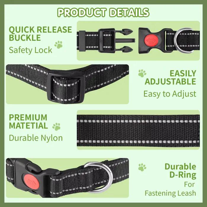 Collier Réfléchissant Réglable Anti-Évasion pour Chien