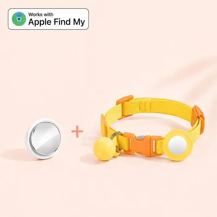 Collier GPS pour chat - Portée illimitée/Dispositif de suivi/Mode anti-perte pour animaux de compagnie - Taille réglable (21-32CM) - Compatible avec Apple Find My