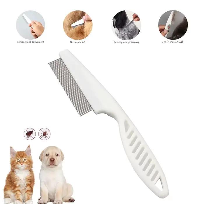 Peigne de soins pour animaux de compagnie, peigne de protection des puces pour chat, chien, en acier