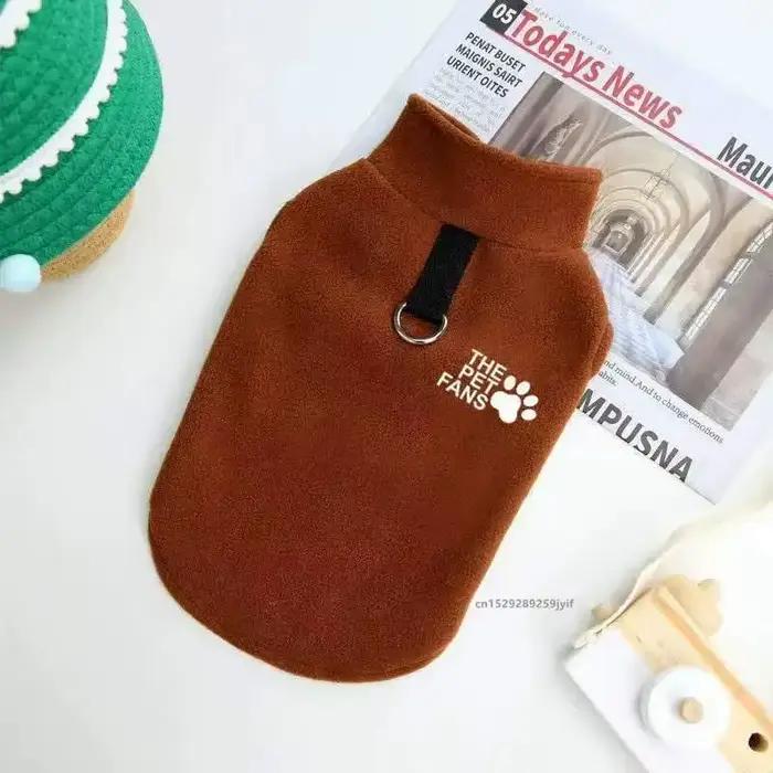 Manteau en polaire d'hiver pour chien de petite et moyenne taille - Veste chaude pour animaux de compagnie avec anneau