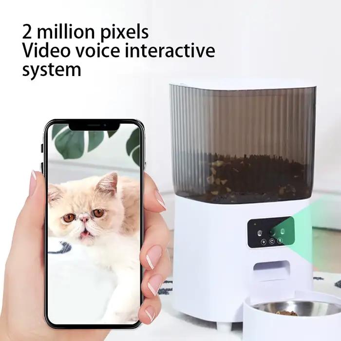 Distributeur automatique de nourriture pour animaux de compagnie 5L avec caméra, distributeur intell