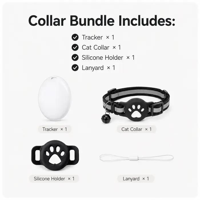 Ensemble de localisateurs GPS pour animaux de compagnie (chats et chiens), collier de suivi, accessoires pour animaux, compatible avec Apple Find My