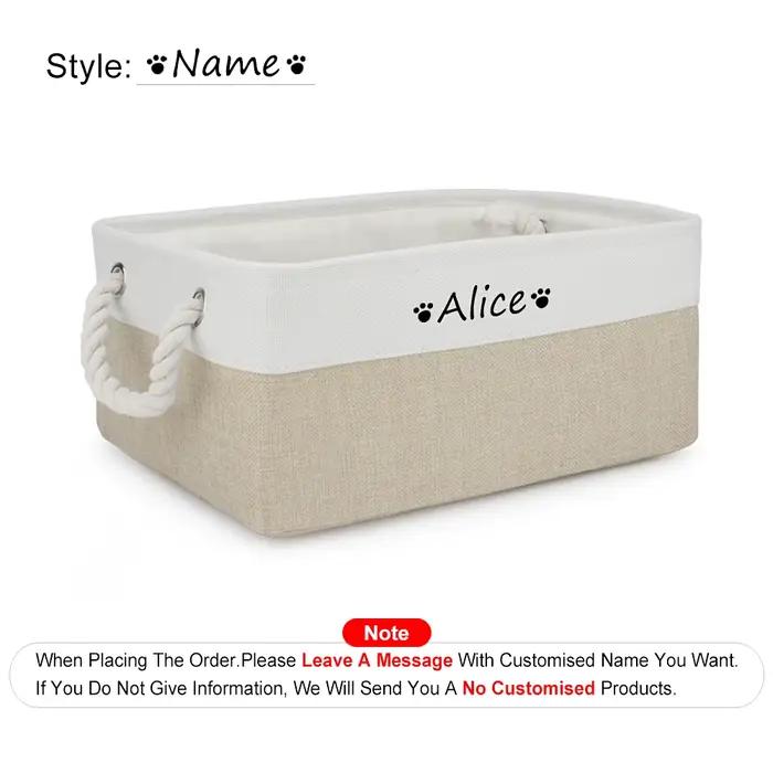 Boîte à jouets avec nom personnalisé pour chien, étiquette avec Logo personnalisé, accessoires pour
