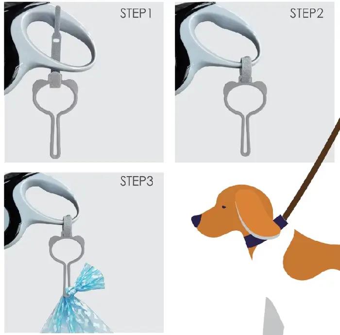 Distributeur de Sacs Mains Libres pour Chien, Fournitures de Livres pour Animaux de Compagnie, Distributeur de Laisse, Porte-sac à Merde