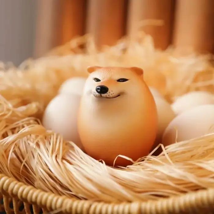 Jouet anti-stress créatif Shibako en forme d'œuf de chien, Shiba Inu réaliste, en PU à rebond lent,