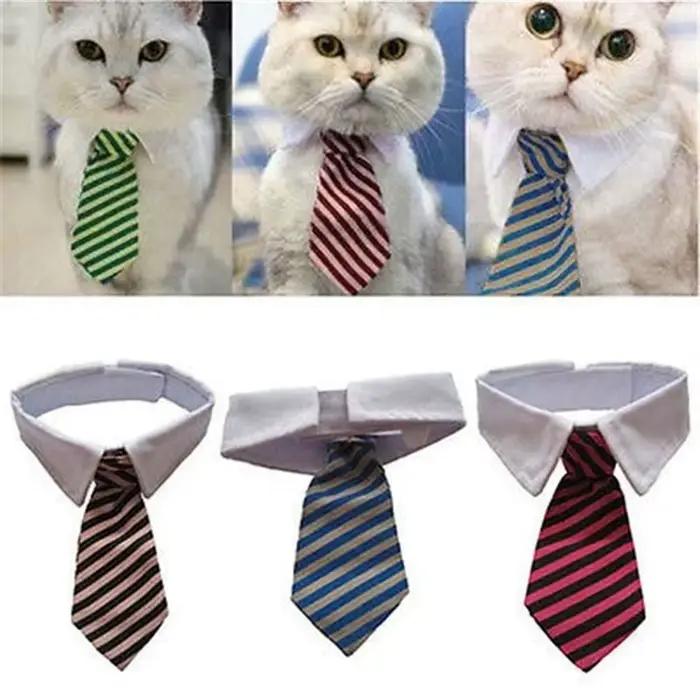 2023 chien chat toilettage chat rayé noeud papillon Animal rayé noeud papillon collier animal de com