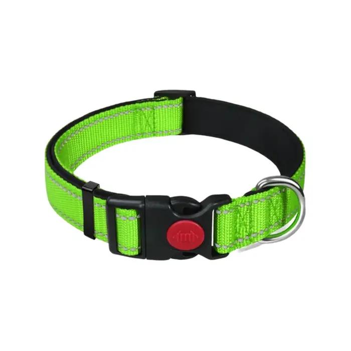 Collier Réfléchissant Réglable pour Chien, Sangle de Sécurité en Nylon Respirante et Douce Anti-Traction pour l'Entraînement