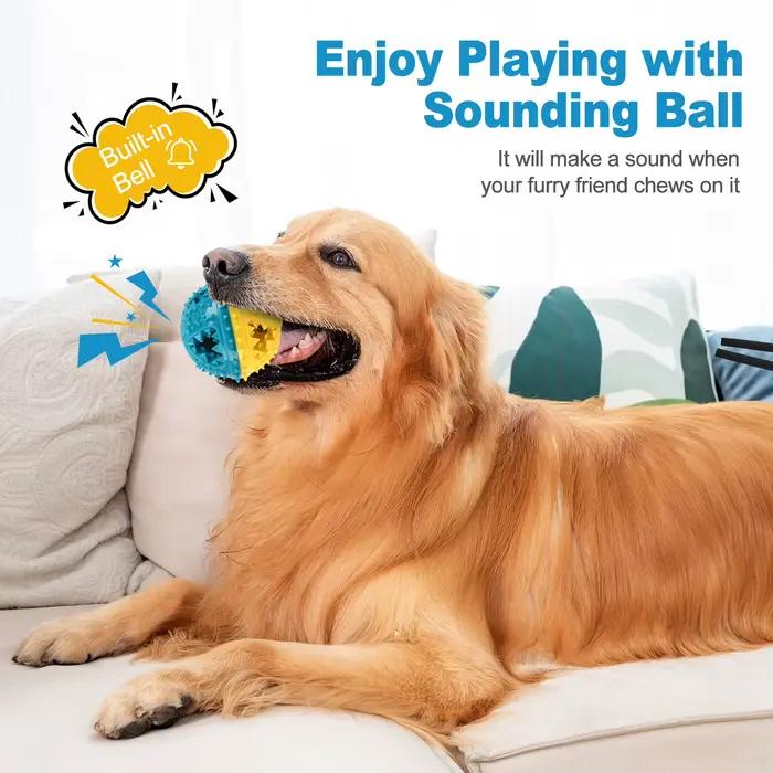 Jouets à mâcher pour chiens, boules de nourriture qui fuient, meulage des dents, balle sonore, Anti-morsure, entraînement interactif, nettoyage des dents, produits pour animaux de compagnie