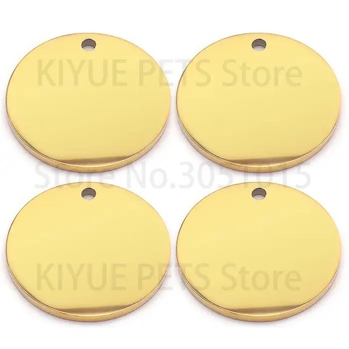 Étiquette gravable en acier inoxydable pour collier, plaque vierge, étiquettes d'estampage pour Logo