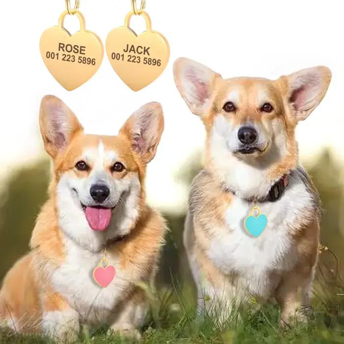 Étiquette d'identification personnalisée pour chien et chat, strass scintillants, étiquettes nominat