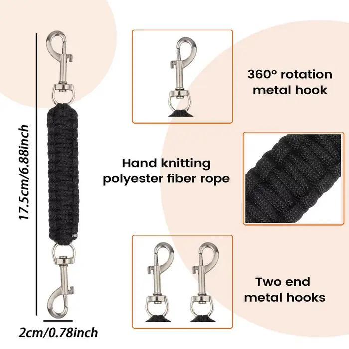 Clip de sécurité pour collier de chien, double extrémité réglable, connecteur anti-traction, sangle