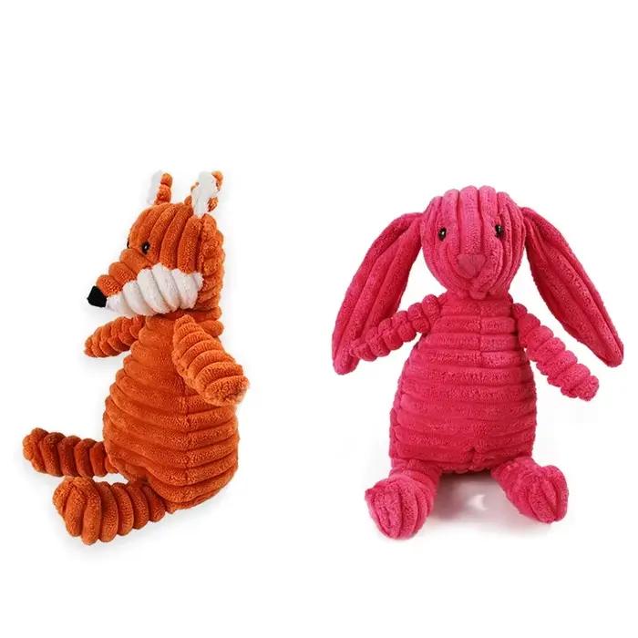 Morsure à mâcher grinçante-jouet en peluche en forme d'animal résistant pour petits chiens