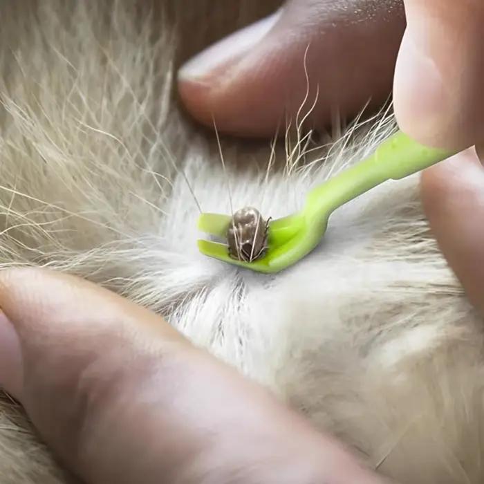 Kit de 3 pinces à tiques portables pour animaux de compagnie