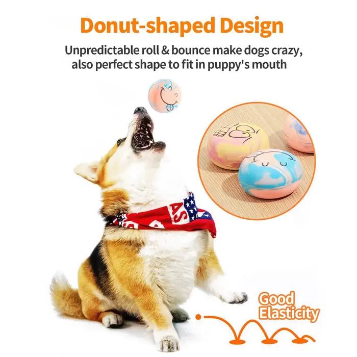 SCGK 6 pièces jouets pour chiens couineur Latex balle gonflable grinçant en caoutchouc chien jouet p
