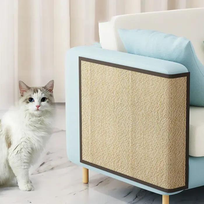 Tapis de canapé en bambou naturel pour chat
