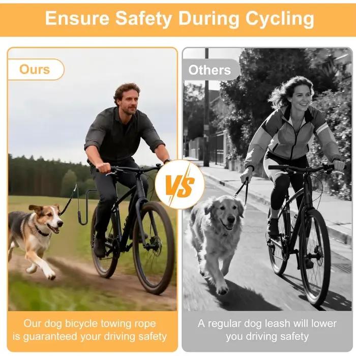 Laisse de vélo pour chien mains libres avec attache