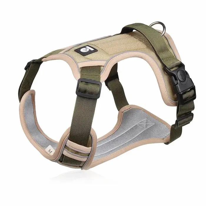 Harnais pour chien collier pour animaux de compagnie Labrador armée réfléchissant réglable