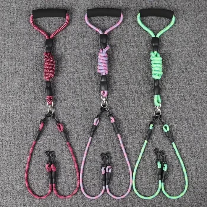 Corde de marche pour chien à double tête pour animal de compagnie avec motif ondulé, corde de tracti
