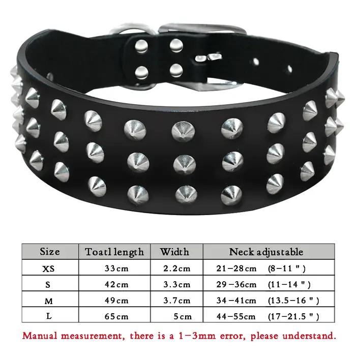 Collier de chien en cuir clouté à pointes pour petits et moyens chiens bouledogue réglable Anti-morsure chiot sangle