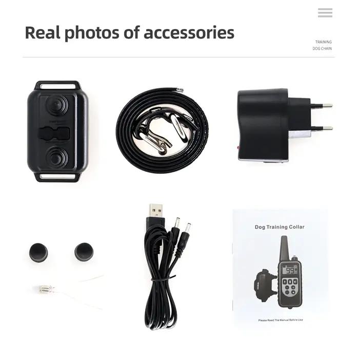 Dispositif de collier de dressage pour chien, 800m, étanche IP7, Rechargeable, avec écran LCD, pour